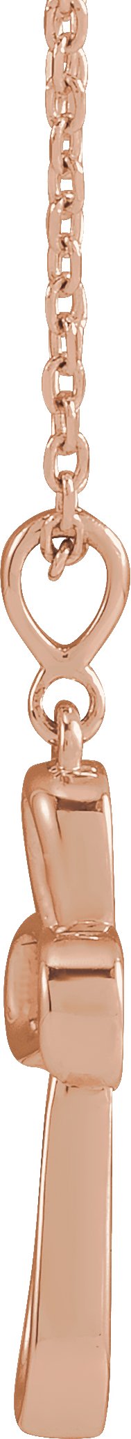 14K Gold Knotted Cross Necklace or Pendant - Rose Gold - view 2