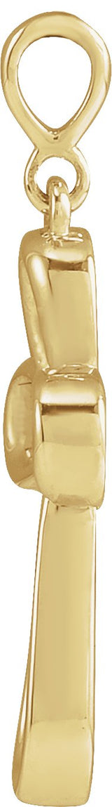 14K Gold Knotted Cross Necklace or Pendant - Yellow Gold - view 2