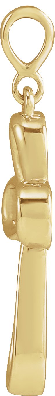 14K Gold Knotted Cross Necklace or Pendant - Yellow Gold - view 2