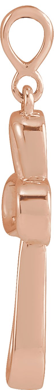 14K Gold Knotted Cross Necklace or Pendant - Rose Gold - view 2