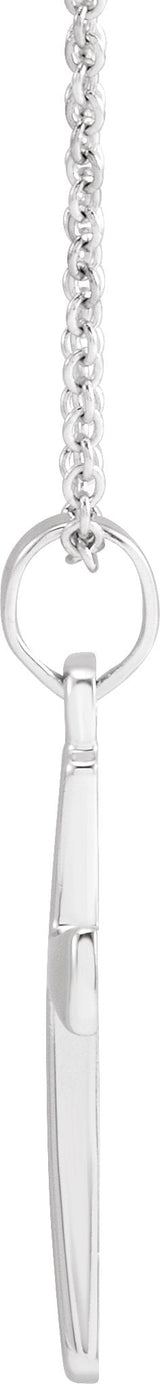 14K Gold Cross Necklace or Pendant – 16.11x8.04mm - White Gold - view 2