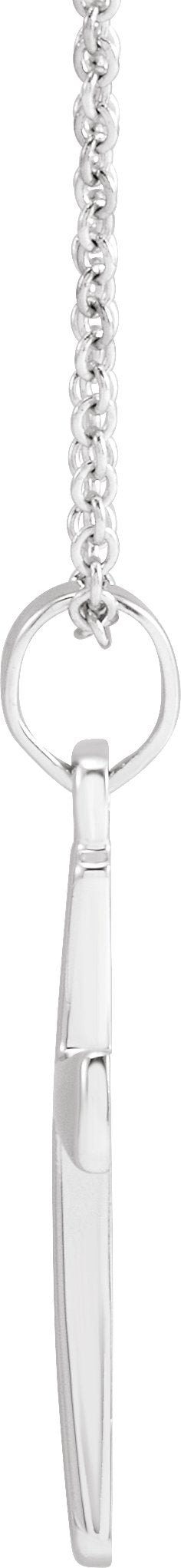14K Gold Cross Necklace or Pendant – 16.11x8.04mm - White Gold - view 2