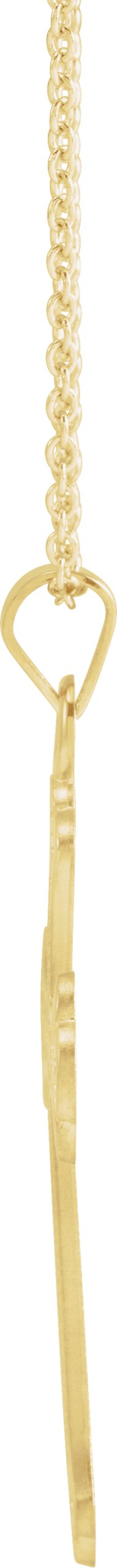 14K Gold Cross Necklace or Pendant – 26x18mm - Yellow Gold - view 2