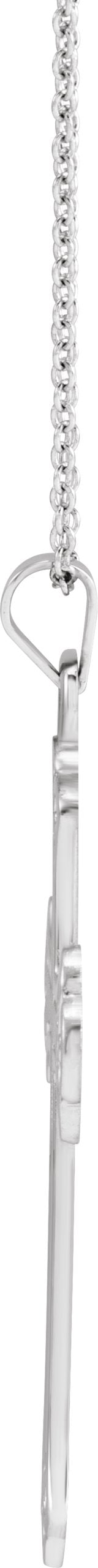 14K Gold Cross Necklace or Pendant – 26x18mm - White Gold - view 2