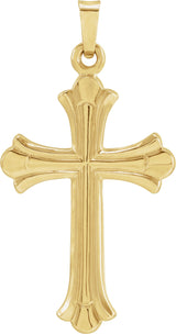 14K Gold Hollow Cross Pendant