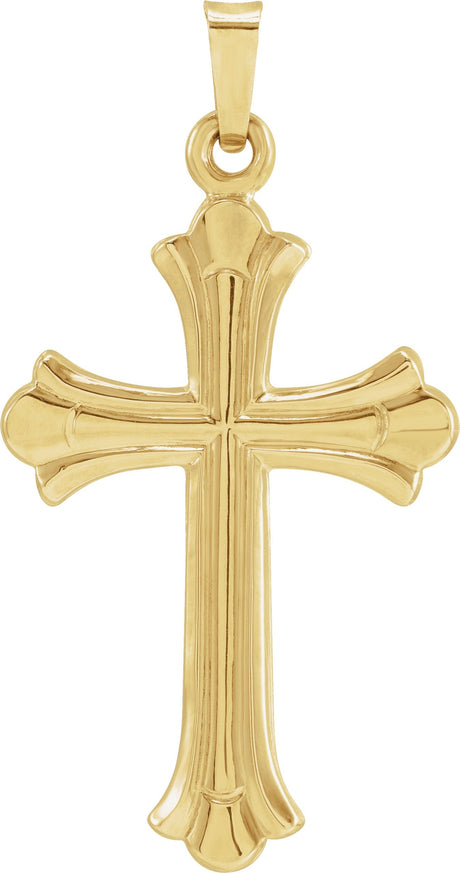 14K Gold Hollow Cross Pendant