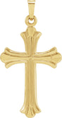 14K Gold Hollow Cross Pendant