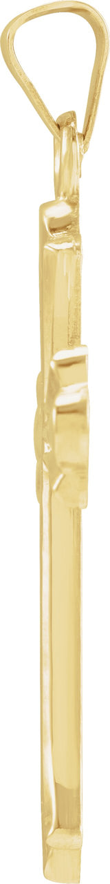 14K Gold Hollow Cross Pendant - view 2