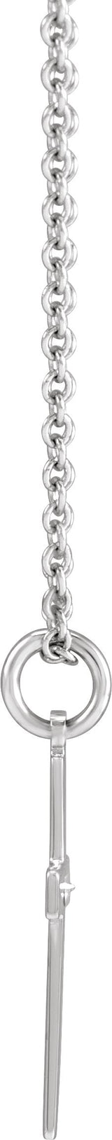 14K Gold Round Natural Diamond Cross Necklace or Pendant - White Gold - view 3