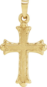 14K Gold Hollow Cross Pendant – 20x14.5mm
