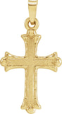 14K Gold Hollow Cross Pendant – 20x14.5mm