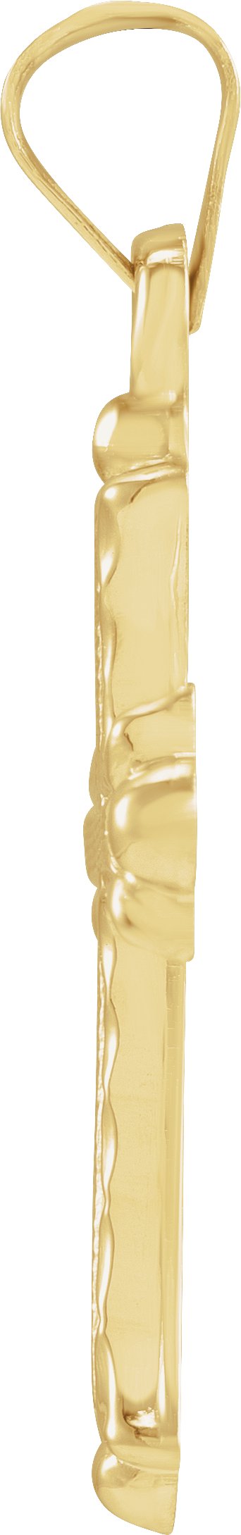 14K Gold Hollow Cross Pendant – 20x14.5mm - view 2