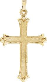 14K Gold Hollow Cross Pendant – 20x14.5mm - view 4