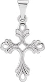 14K Gold Cross Pendant – 19.5x15mm - White Gold
