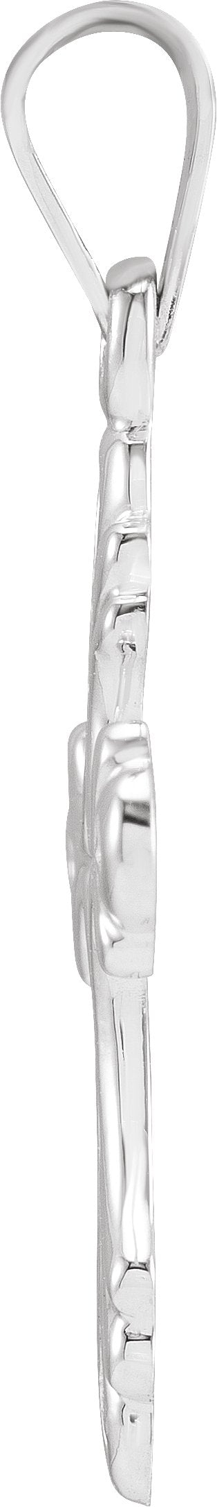 14K Gold Cross Pendant – 19.5x15mm - White Gold - view 2