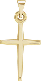 14K Gold Cross Pendant – 23.3x11.7mm - Yellow Gold