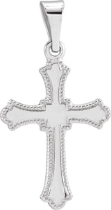 Platinum Cross Pendant – 15x11mm