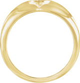 14K Gold Cross Anchor Ring - Yellow Gold - view 2