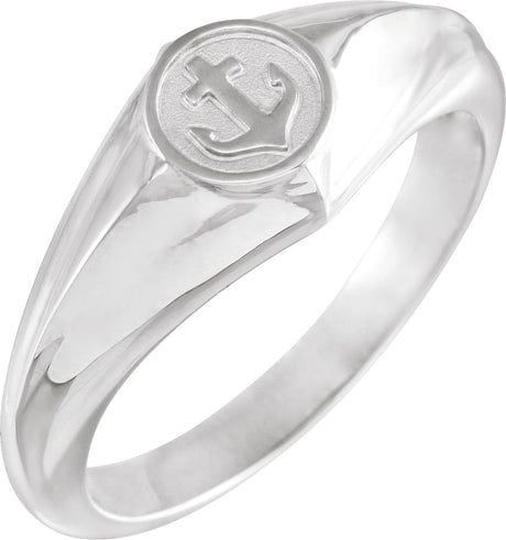 Platinum Cross Anchor Ring