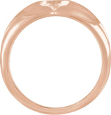 14K Gold Cross Anchor Ring - Rose Gold - view 2