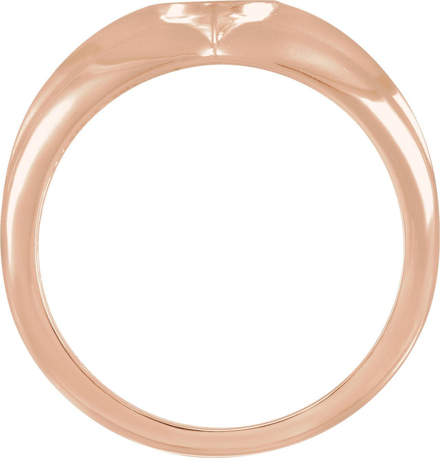 14K Gold Cross Anchor Ring - Rose Gold - view 2