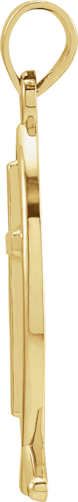 10K Gold Ichthus with Cross Pendant - view 2