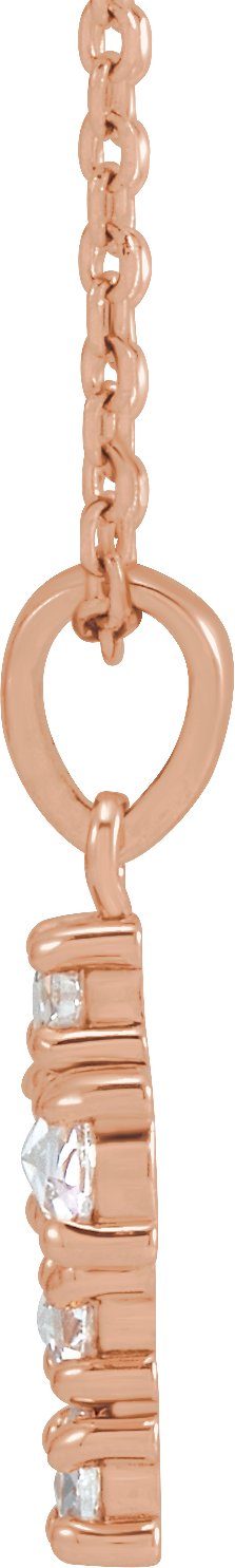 14K Gold Round Natural Diamond Rose-Cut Cross Necklace or Pendant - Rose Gold - view 5