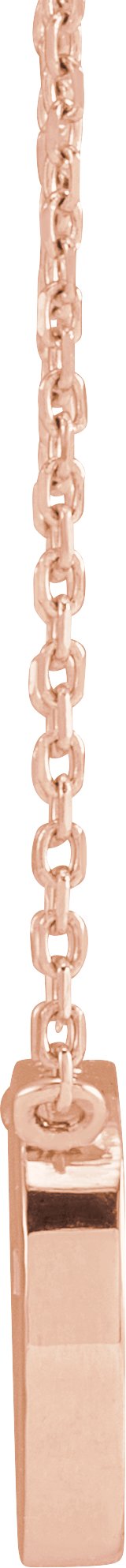 14K Gold Pierced Cross Disc Necklace - Rose Gold - view 2