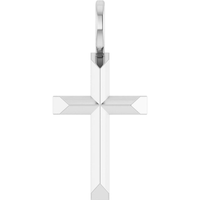 Platinum Cross Necklace or Pendant – 18x9mm