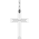 14K Gold Cross Necklace or Pendant – 18x9mm - White Gold
