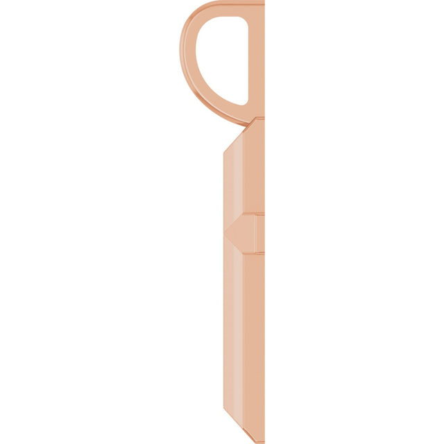 14K Gold Cross Necklace or Pendant – 18x9mm - Rose Gold - view 3