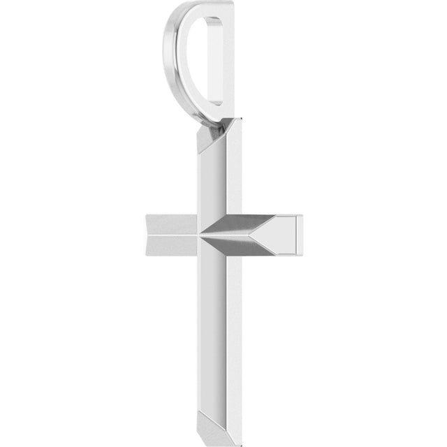 Platinum Cross Necklace or Pendant – 18x9mm - view 2