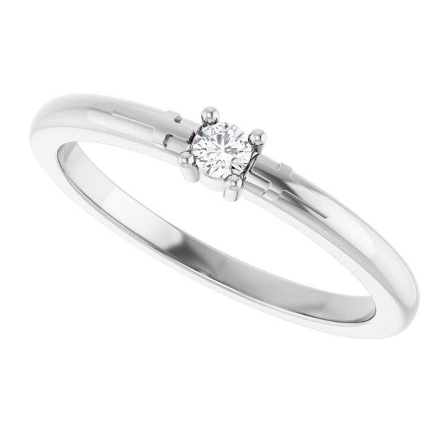 Platinum Round Natural Diamond Cross Promise Ring - view 10
