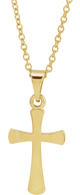 14K Gold Cross Necklace or Pendant – 16.11x8.04mm - Yellow Gold