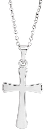 14K Gold Cross Necklace or Pendant – 16.11x8.04mm - White Gold