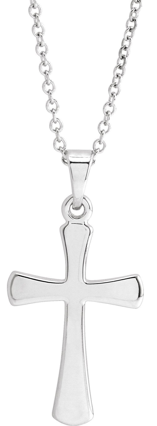 14K Gold Cross Necklace or Pendant – 16.11x8.04mm - White Gold