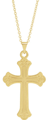 14K Gold Cross Necklace or Pendant – 26x18mm - Yellow Gold