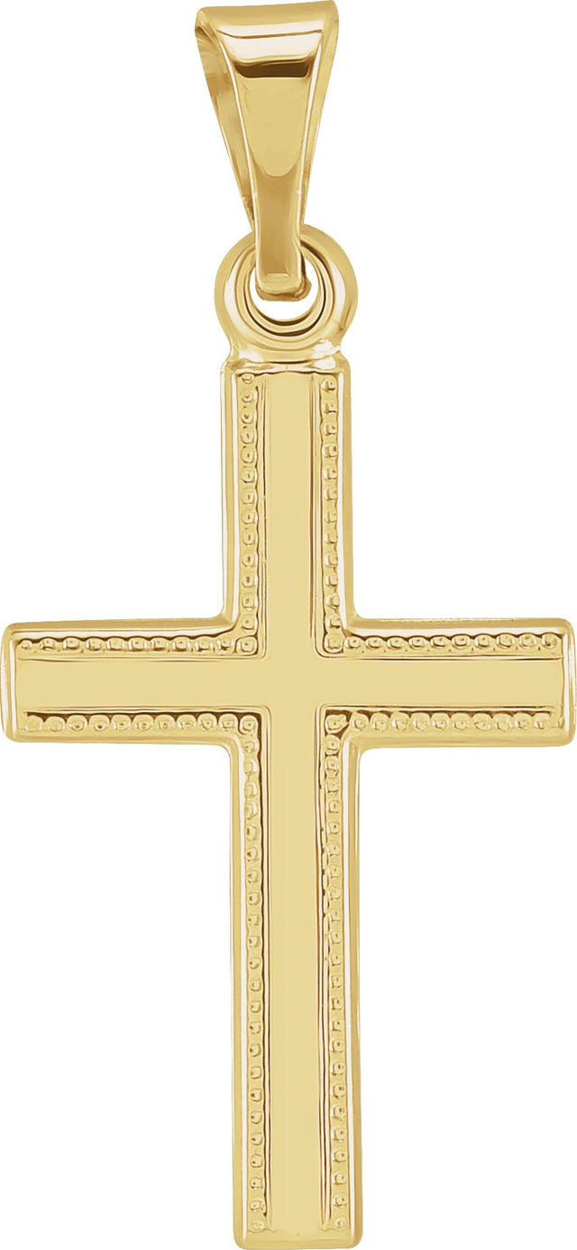 14K Gold Cross Pendant – 15x9.5mm