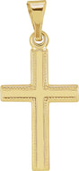 14K Gold Cross Pendant – 15x9.5mm