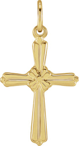 14K Gold Cross Pendant – 14x10.5mm - Yellow Gold