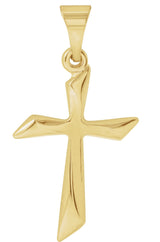 14K Gold Hollow Cross Necklace or Pendant - Yellow Gold
