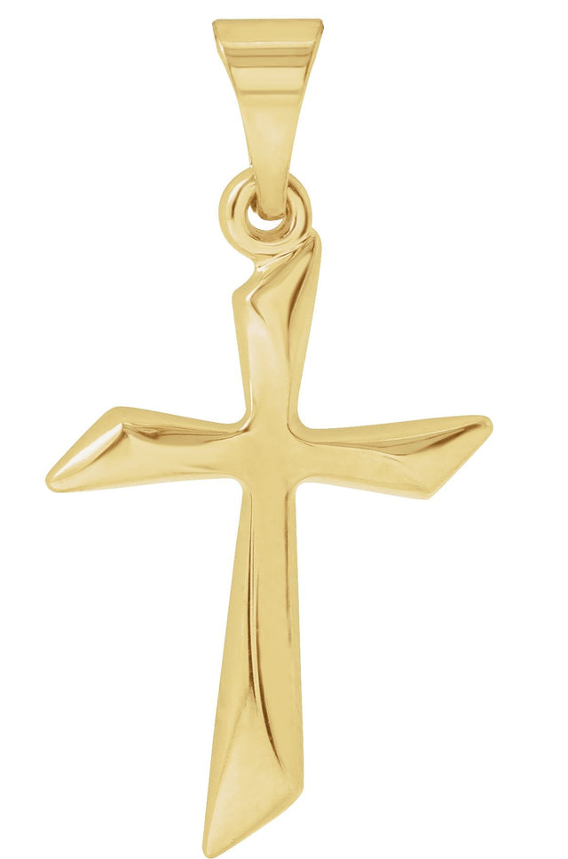 14K Gold Hollow Cross Necklace or Pendant - Yellow Gold