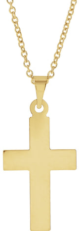 14K Gold Cross Necklace or Pendant – 18x12mm - Yellow Gold