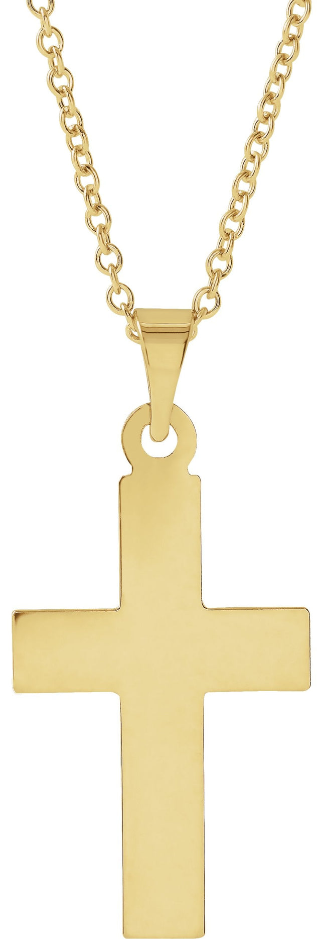 14K Gold Cross Necklace or Pendant – 18x12mm - Yellow Gold