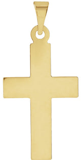 14K Gold Cross Necklace or Pendant – 18x12mm - Yellow Gold