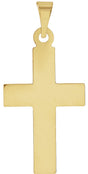 14K Gold Cross Necklace or Pendant – 18x12mm - Yellow Gold