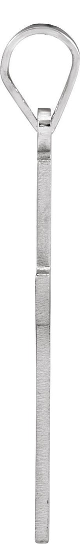 14K Gold Floral Cross Necklace or Pendant - White Gold - view 2
