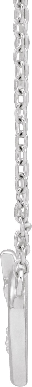14K Gold Round Natural Diamond Heart & Cross Necklace – up to 0.0025 CTW - White Gold - view 6