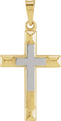 14K Gold Hollow Cross Pendant – 20.5x14mm