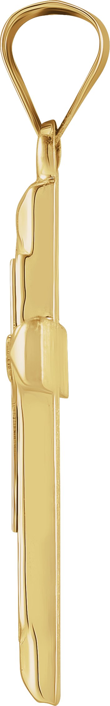 14K Gold Hollow Cross Pendant – 20.5x14mm - view 2